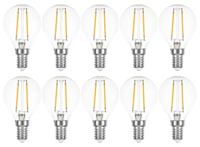 Produktbild von 10 x Müller-Licht LED Filament Leuchtmittel Tropfen P45 2,5W = 25W E14 klar warmweiß 2700K