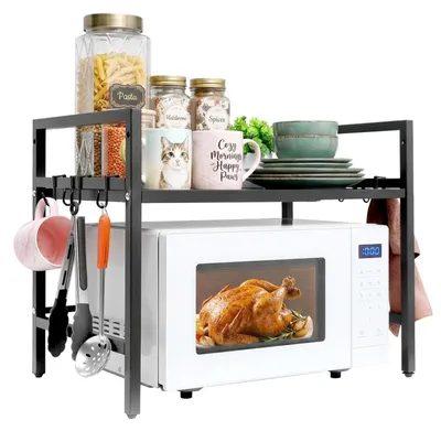 Produktbild von Erweiterbares Mikrowellenregal mit Haken
