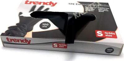 Obrázok produktu pre Jednorazové rukavice TPE čierne Obsah 100 ks bez prášku bez latexu (S)