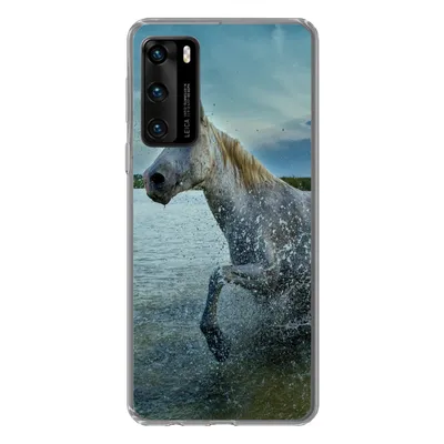 Produktbild von MuchoWow® Handyhülle Schutzhülle Hülle für Huawei P40 Pferd - Wasser - Tropfen Silikon Softcase Handy Hülle - Handytasche