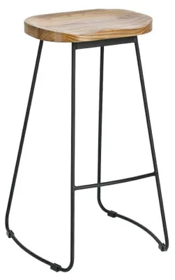Zdjęcie produktu dla Hoker stołek krzesło barowe drewniany czarny 74 cm do kuchni