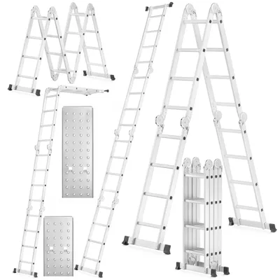 Zdjęcie produktu dla Drabina aluminiowa przegubowa wielofunkcyjna HIGHER 4x4 4,6m 150kg