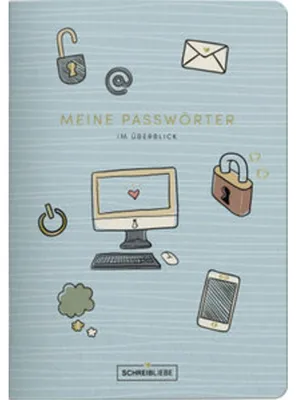 Produktbild von Passwortbuch DIN A5, 72 Seiten zum Ausfüllen, Nachhaltiges Premiumpapier mit Goldveredelung