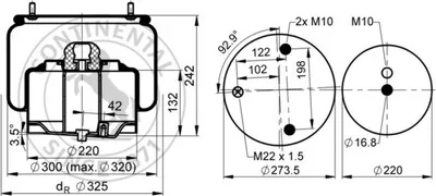 Produktbild von CONTITECH AIR SPRING Luftfederbalg Federbalg 6753 N P02L 9,0kg