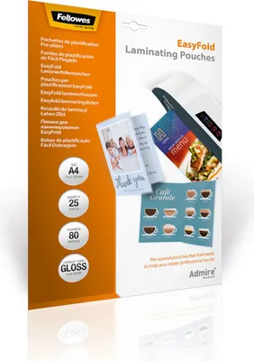 Immagine prodotto di Fellowes 5601901 Astuccio per film di laminazione Fellowes, con piega, DIN A4, 160 mic