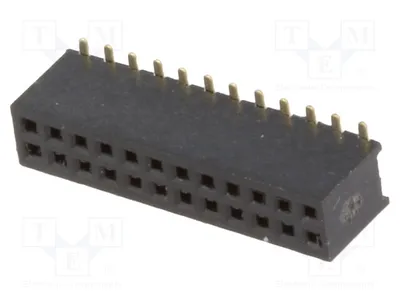 Zdjęcie produktu dla 1 x gniazdo żeńskie, 2 x 12 pinów: 24 proste, 1A, 1,27 mm, złącze pinowe, 30 mΩ, DS1065-05-2*12S8BS, złącze