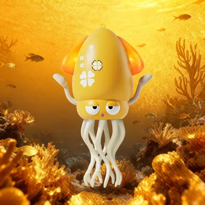 Produktbild von Tanzender krabbelnder Oktopus LED Musik interaktives Spielzeug Gelb.