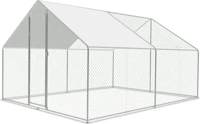Immagine prodotto di Recinto per polli ruspanti Yakimz 3x3x2m - pollaio in metallo 9 m² con porta e serratura