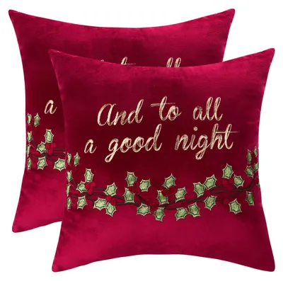 Kissenbezüge 2er-Set 45x45 cm Weihnachten grün-rot