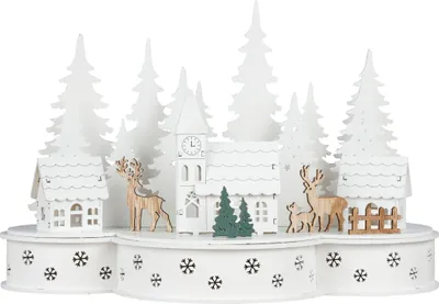 Immagine prodotto di Città di Natale illuminata con 10 LED bianco caldo - circa 30x15x20 cm