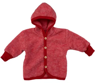 Imagen del producto de Chaqueta para bebé Cosilana Neu con capucha, confeccionada en suave tejido de lana polar, 60% lana orgánica certificada
