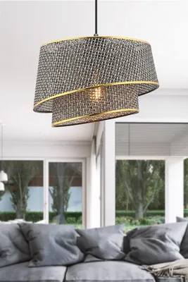 Produktbild von Opviq, Barette Hazeran - Grey, Gold, Kronleuchter, Grau, METALLKÖRPER, 32 x 32 x 65 cm