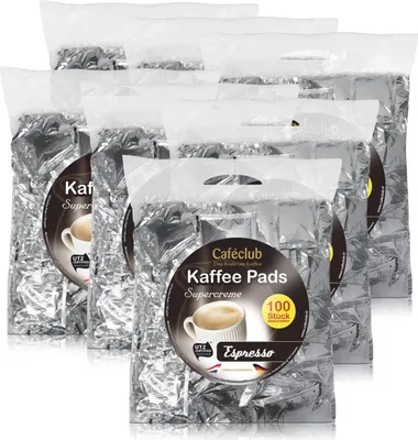 Produktbild von 7x Cafeclub Espresso Kaffeepads Megabeutel je 100 stk. dunkle Röstung