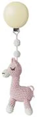 Produktbild von natureZOO Kinderwagenanhänger rosa Lama Gehänge 20 cm  aus Bambusgarn