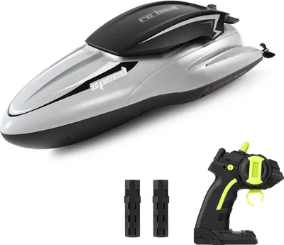 Produktbild von Ferngesteuertes Boot, wasserdichtes 2,4-GHz-Schnellboot mit 2 wiederaufladbaren Batterien fuer Pools und Seen, Mini-Spielzeug fuer Kinder, Erwachsene, Jungen und Maedchen