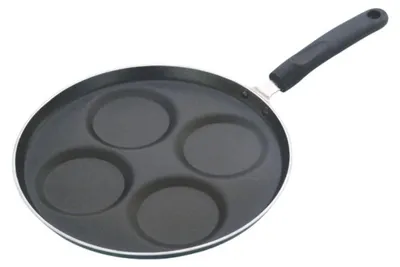 Antihaft-Appam/Uttapam Maker, 7 Mulden, Aluminium, schwarz