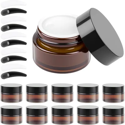 Produktbild von Cremetopf 20 ml, 11 Stück, Braunglas, für Kosmetik