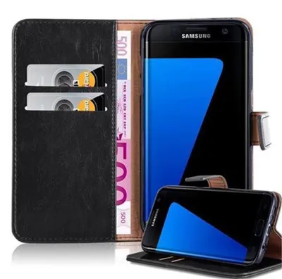 Image de Cadorabo Housse pour Samsung Galaxy S7 EDGE Housse en noir Housse pour portable Book Case Etui Luxury