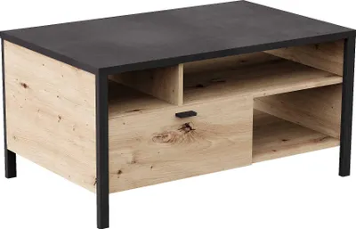 Image de FMD furniture Table de salon chêne, acier 95 x 48 x 59,5 cm avec tiroir