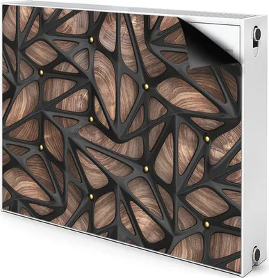 Produktbild von Magnet Radiator Magnet Mat Heizkörper Heizung Verkleidung Abdeckung 90x60 cm  - Schwarz, Gitter auf Holz