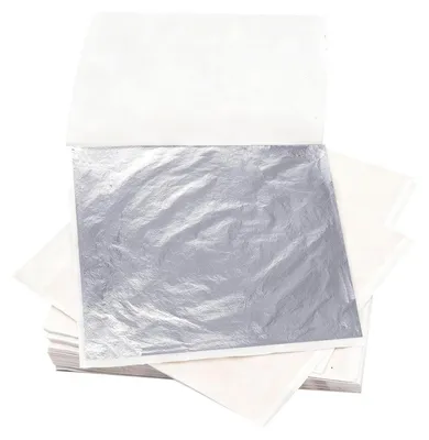 Productafbeelding van Goudfolie voor knutselen, 8,5 x 8 cm, 200 vellen, zilver en koper