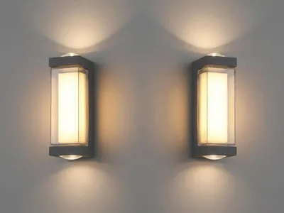 Produktbild von 2er Set Up and Down LED Außenwandleuchten Anthrazit Fassadenbeleuchtung, H: 19cm