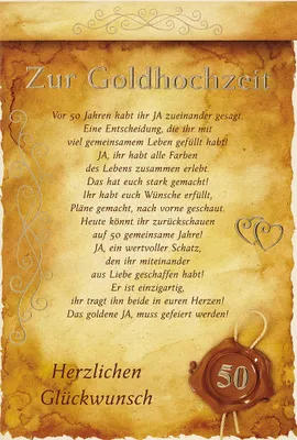 Produktbild von Goldhochzeit - 50. Hochzeitstag - Glückwunschkarte im Format 11,5 x