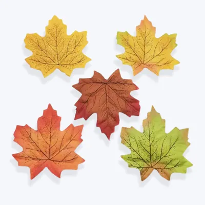 Image de 500 feuilles d'érable artificielles, feuilles d'érable artificielles, feuilles d'automne de différentes tailles pour les décorations de mariage, les fêtes d'Halloween et les décorations de Thanksgiving (couleurs assorties)