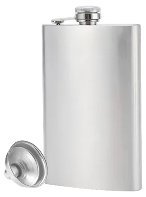 Hüftflasche aus Edelstahl 304, 227 ml, mit Trichter, leckdicht