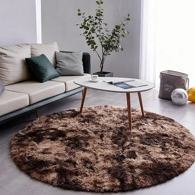Produktbild von Famanu Teppich Einfarbig Waschbar Weich - Wohnzimmer 100 cm Rund