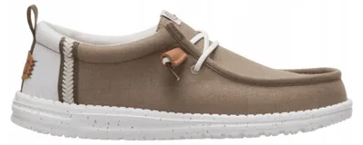 Zdjęcie produktu dla Buty Męskie Hey Dude Wally Summer Linen Mokasyny Na Lato Wsuwane Brązowe