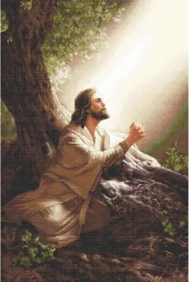 Produktbild von Luca-S Kreuzstich Stickpackung "Gold Collektion Jesus Christus", Zählmuster, 35x52cm