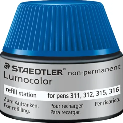 Produktbild von Nachfülltinte Lumocolor nonpermanent blau Packung mit 4 Stück