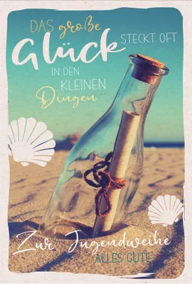 Produktbild von SUSY CARD Grußkarte Jugendweihe "Flaschenpost"