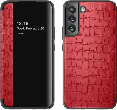 Produktbild von König Design Hülle kompatibel mit Samsung Galaxy S22 Plus 5G Kunstleder Handyhülle - Handy Case Rot