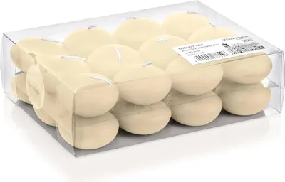 Produktbild von INNA-Glas 24er Set Schwimmende Kerzen Ornella, creme, Ø 4,5cm, 4h - Teelichter