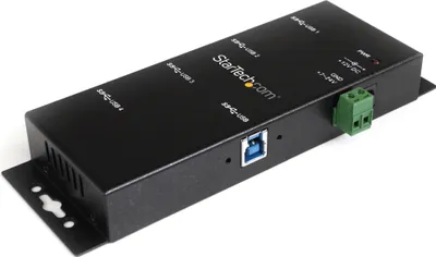 Produktbild von StarTech.com 4-portowy przemysłowy hub USB 3.0 z ochroną ESD, Typ-B USB 3.2 Gen 1, ST4300USBM