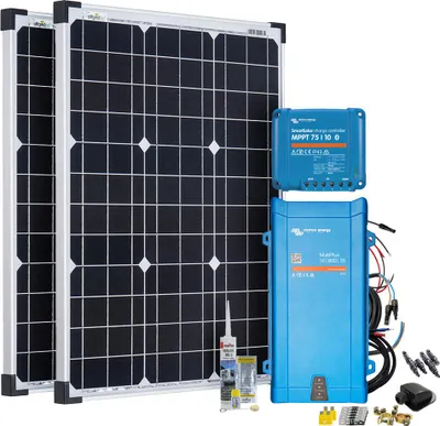 Produktbild von Offgridtec Mobil VeCore S 100W Wohnmobil Solaranlage inkl. MultiPlus12/800/35 Wechselrichter und Laderegler - schwarz