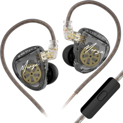Produktbild von KZ Merga 2DD Dynamische Treiber HIFI-Musikkopfhoerer In-Ear-Ohrhoerer mit Kabel 4 Treibereinheiten Hochaufloesendes Tuning-Headset Sportspiel-Ohrhoerer 2-poliges abnehmbares Kabel Inline-Steuerung mit Mikrofon