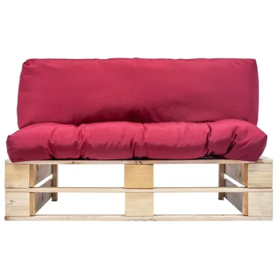 Zdjęcie produktu dla vidaXL Zewnętrzna sofa z palet z poduszkami z czerwonego drewna sosnowego
