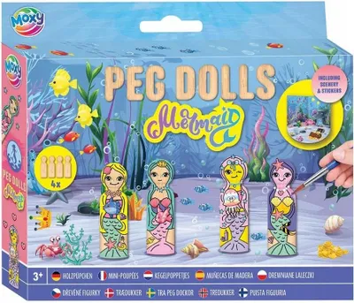 Zdjęcie produktu dla Zestaw drewnianych laleczek do malowania Syrenki
