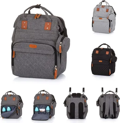 Produktbild von CHIPOLINO Wickeltasche, Rucksack Granit