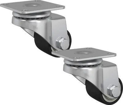 Image de vidaXL Roulette fixe 2 pcs argent 44,1 x 44,1 x 1,95 mm nylon
