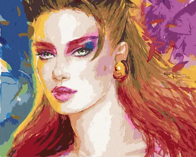 Obrázok produktu pre Zuty - Maľovanie podľa čísel - ŽENA S VEĽKOU NÁUŠNICOU, 40x50 cm, vypnuté plátno na rám