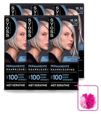 Imagen del producto de 6 tintes permanentes SYOSS en color 10-55 Ultra Platinado, pack ahorro, 6 unidades