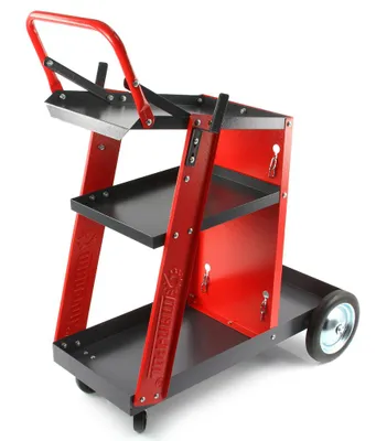 Produktbild von Stahl Schweißerwagen mit 4 Rädern 60kg Schweißwagen Schweißmobil Werkstattwagen mit 3 Ablageflächen