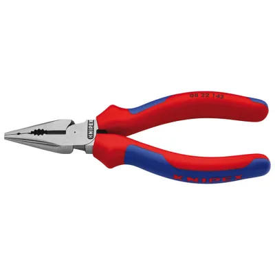 Produktbild von Knipex 0822145, Spitzzange, Metall, Kunststoff, Blau, Rot, 145 mm, 145 g