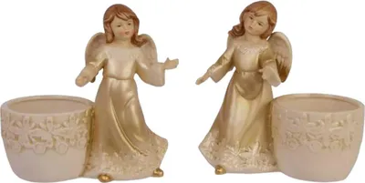 Produktbild von Teelichthalter Porzellan Figur 2er Set