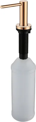 Image de Distributeur de savon encastrable, pour évier, pour savon ou liquide vaisselle, acier inoxydable/PVD, or rose, LENA, 500 ml