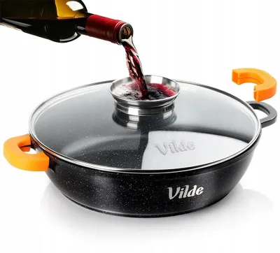 Produktbild von Vilde Tiefe Pfanne 24cm Granit-Beschichtung mit Deckel